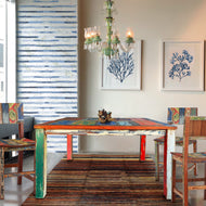 Marina del Rey Square Dining Table made from Recycled Teak Wood Boats, 47 inch