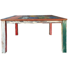 Square Dining Table made from Recycled Teak Wood Boats, 47 inch