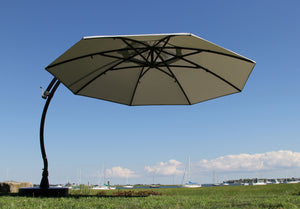 Sun Garden 13 Ft. Easy Sun Cantilever Umbrella and Parasol, the Original from Germany, Heather Canopy with Bronze Frame - La Place USA Furniture Outlet