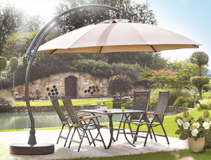 Sun Garden 13 Ft. Easy Sun Cantilever Umbrella and Parasol, the Original from Germany, Heather Canopy with Bronze Frame - La Place USA Furniture Outlet