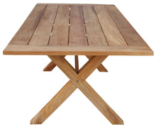 Teak Wood Cross Indoor/Outdoor Dining Table 87" x 40" - La Place USA Furniture Outlet