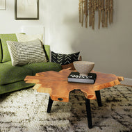Rustic Recycled Teak Wood Ampyang Abstract Coffee Table - La Place USA Furniture Outlet