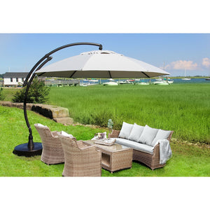 Sun Garden 13 Ft. Easy Sun Cantilever Umbrella and Parasol, the Original from Germany, Natural Canopy with Bronze Frame - La Place USA Furniture Outlet