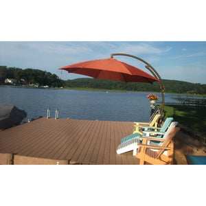 Sun Garden 13 Ft. Easy Sun Cantilever Umbrella and Parasol, the Original from Germany, Natural Canopy with Bronze Frame - La Place USA Furniture Outlet